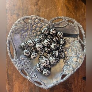 Vintage Arthur Court Decorative PewterHeart-Shaped Metal Tray